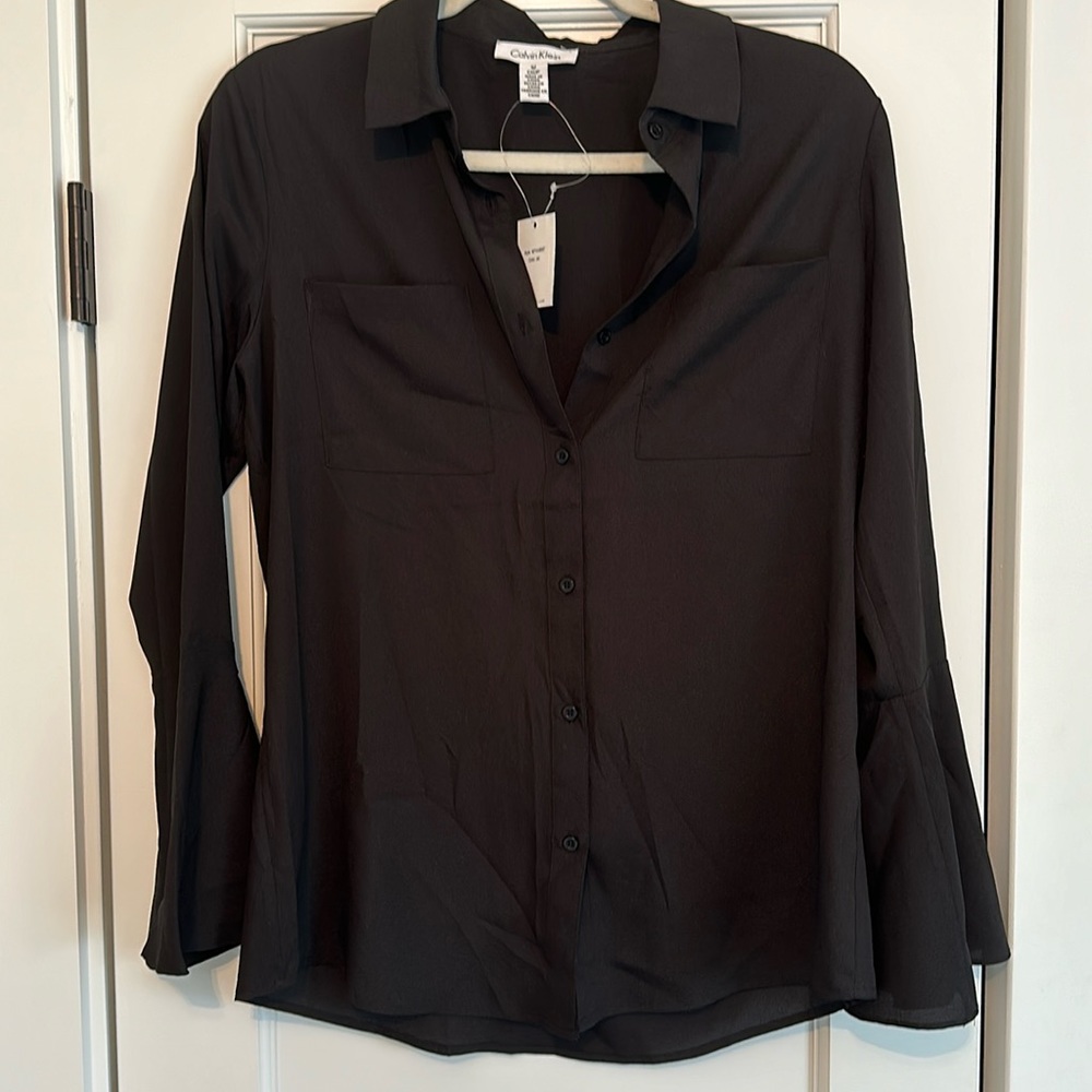 Calvin Klein bell sleeve blouse